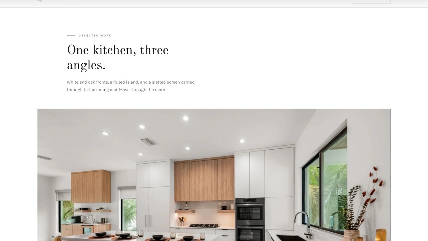 The three angle project viewer on the new homepage