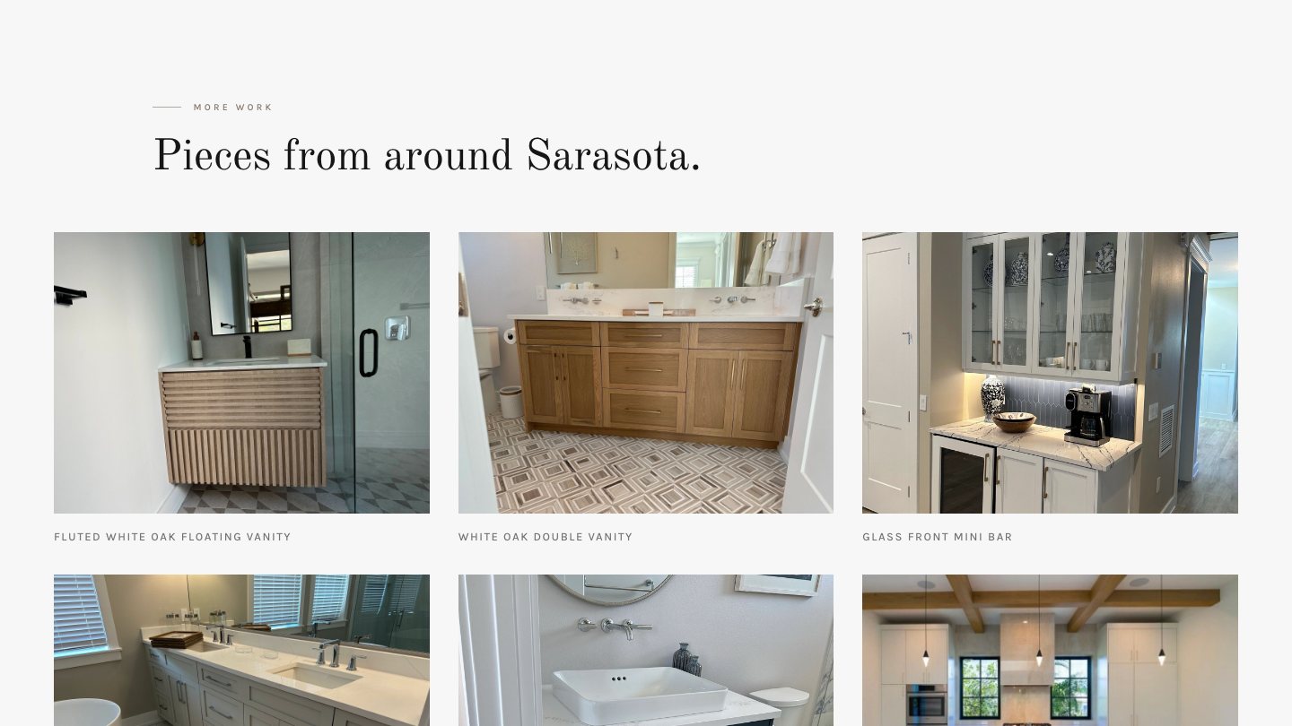 The gallery of finished pieces on the new homepage